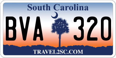 SC license plate BVA320