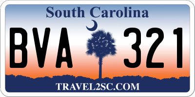 SC license plate BVA321