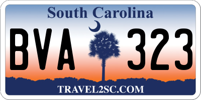 SC license plate BVA323