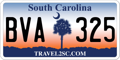SC license plate BVA325