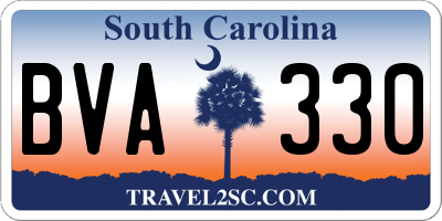 SC license plate BVA330