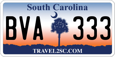 SC license plate BVA333