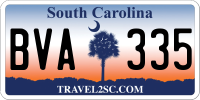 SC license plate BVA335