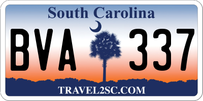 SC license plate BVA337