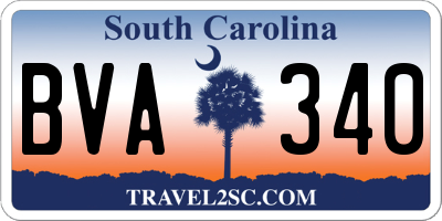 SC license plate BVA340