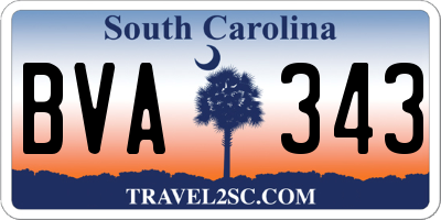 SC license plate BVA343