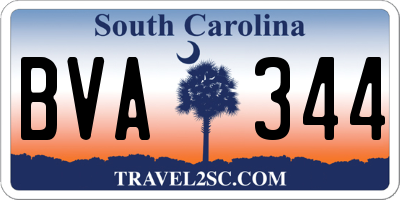 SC license plate BVA344