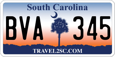 SC license plate BVA345