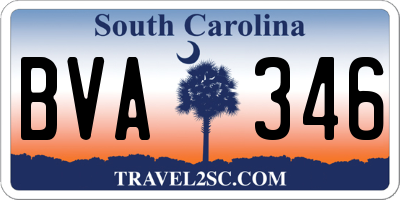 SC license plate BVA346