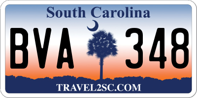 SC license plate BVA348