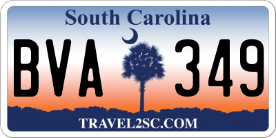 SC license plate BVA349