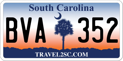 SC license plate BVA352