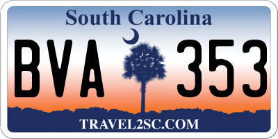 SC license plate BVA353