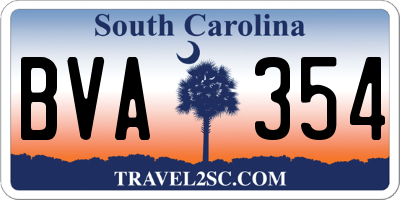 SC license plate BVA354