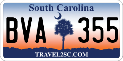 SC license plate BVA355
