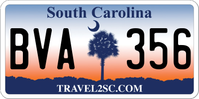 SC license plate BVA356