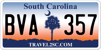 SC license plate BVA357