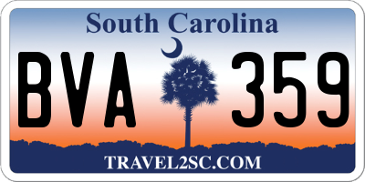 SC license plate BVA359