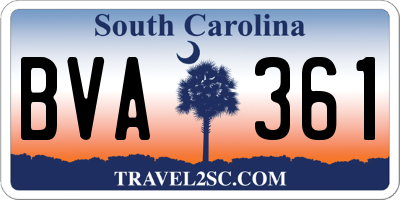 SC license plate BVA361
