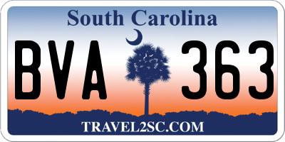 SC license plate BVA363
