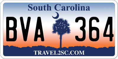 SC license plate BVA364