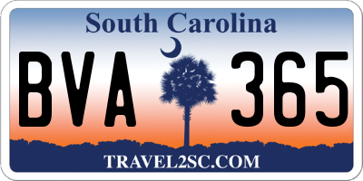 SC license plate BVA365