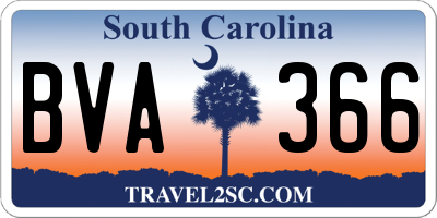 SC license plate BVA366