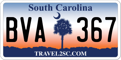 SC license plate BVA367