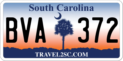 SC license plate BVA372
