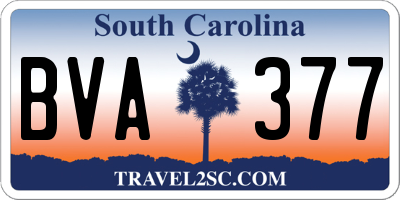 SC license plate BVA377