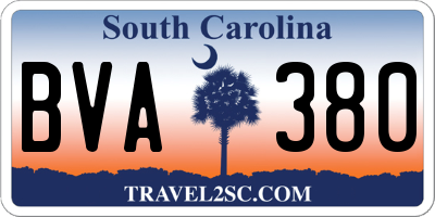 SC license plate BVA380