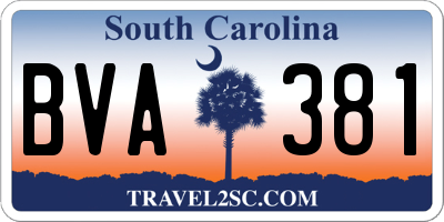 SC license plate BVA381