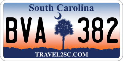 SC license plate BVA382