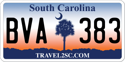 SC license plate BVA383