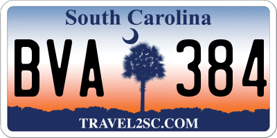 SC license plate BVA384