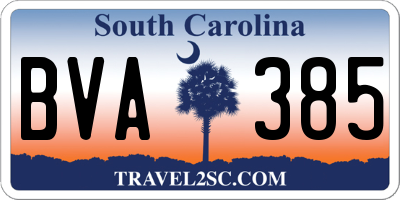 SC license plate BVA385