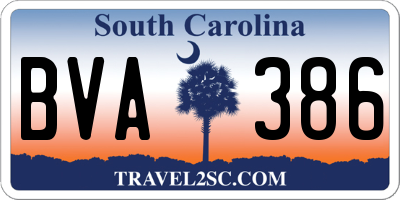 SC license plate BVA386