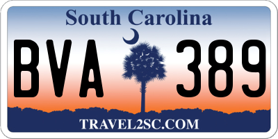 SC license plate BVA389