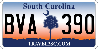 SC license plate BVA390