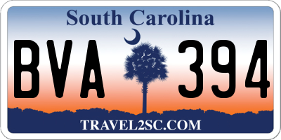 SC license plate BVA394