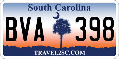 SC license plate BVA398