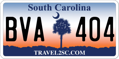 SC license plate BVA404