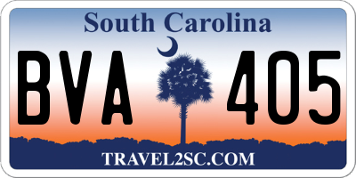 SC license plate BVA405