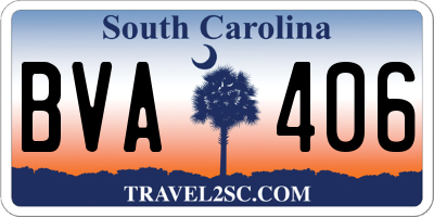 SC license plate BVA406