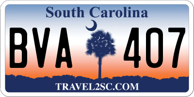 SC license plate BVA407