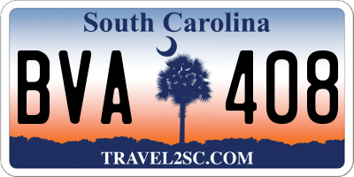 SC license plate BVA408