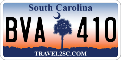 SC license plate BVA410