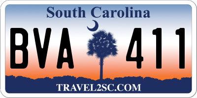 SC license plate BVA411