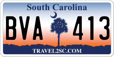 SC license plate BVA413