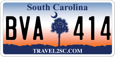 SC license plate BVA414